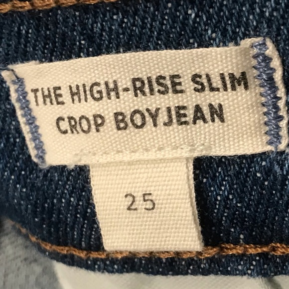 Madewell The High-Rise Slim Crop Boyjean Size 25 - Picture 6 of 10